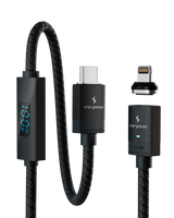 Connect Pro Magnetic Cable Set — black braided cable with Lightning tip for iPhone — Chargeasap