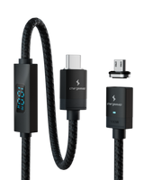 Connect Pro Magnetic Cable Set — black braided cable with Micro USB tip — Chargeasap