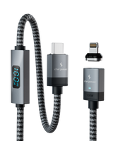 Connect Pro Magnetic Cable Set — gunmetal braided cable with Lightning tip for iPhone — Chargeasap