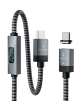 Connect Pro Magnetic Cable Set — gunmetal braided cable with USB-C tip — Chargeasap