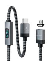 Connect Pro Magnetic Cable Set — gunmetal braided cable with Micro USB tip — Chargeasap