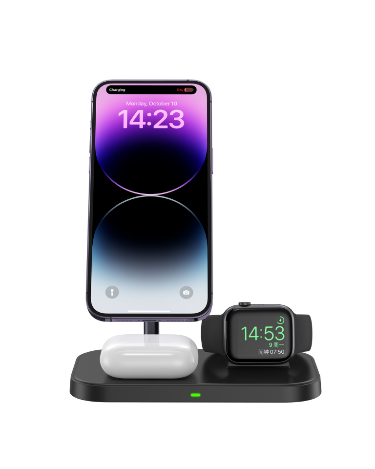 TrioCharge 3-in-1 Wireless Magnetic Charging Station
