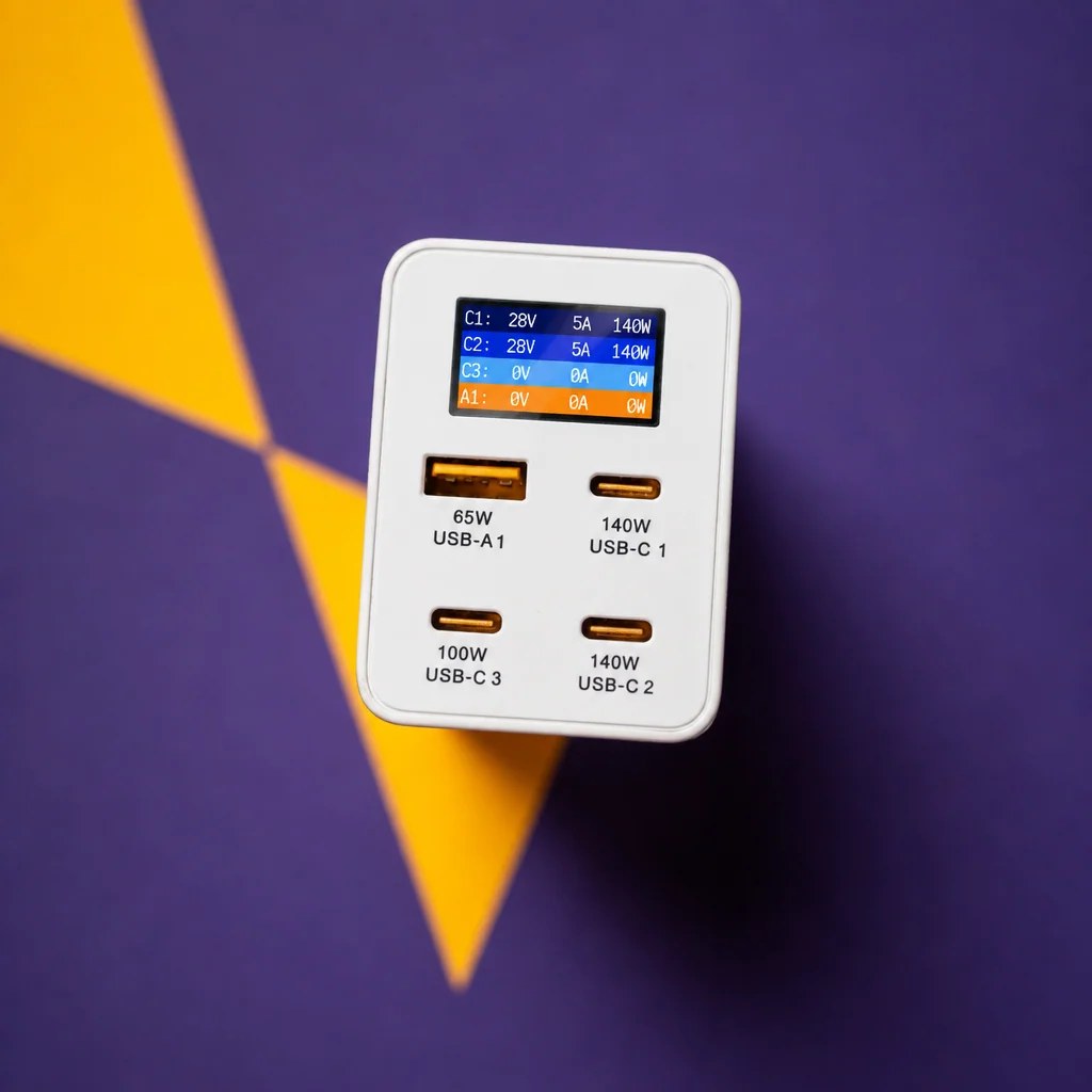 Zeus 280W charger screen showing two ports at 140W each
