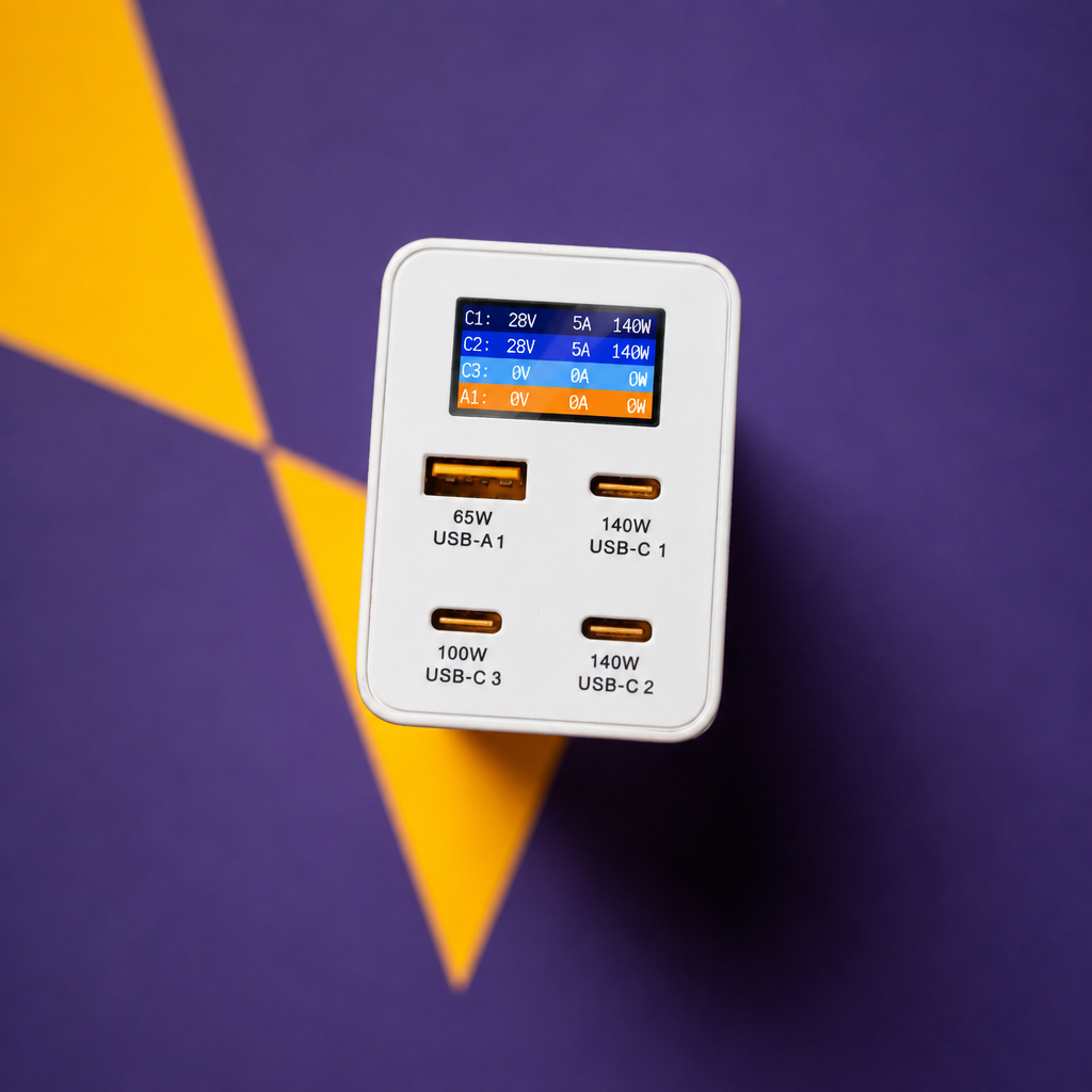 Zeus 280W charger screen showing two ports at 140W each
