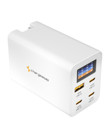 Zeus 280W GaN Charger — white multi-port USB-C wall charger with OLED screen — Chargeasap