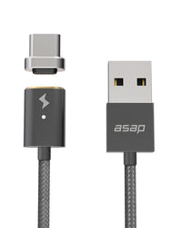 Thumbnail for USB-A Cable Set Magnetic Charging Cable: X-Connect. USB C gunmetal