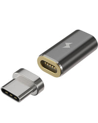 Thumbnail for Chargeasap Magnetic X-Connect adapter that converts your USB cable including, Apple (Lightning) or Android (Micro USB or USB C) into a universal magnetic cable compatible with all modern mobile devices. USB C gunmetal