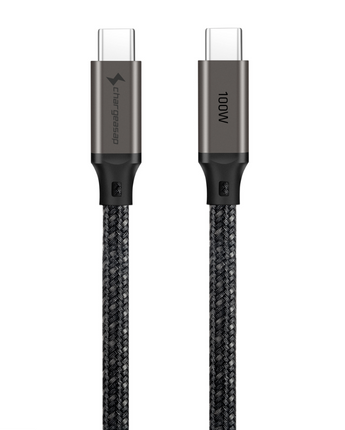 USB-C to USB-C 100W 480mbps Cable in the colour gunmetal