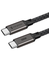 USB-C to USB-C 100W 480mbps Cable in the colour gunmetal