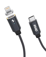 Chargeasap USB-C Cable Set Magnetic 18W Charging Cable: UNO Apple Lightning Black