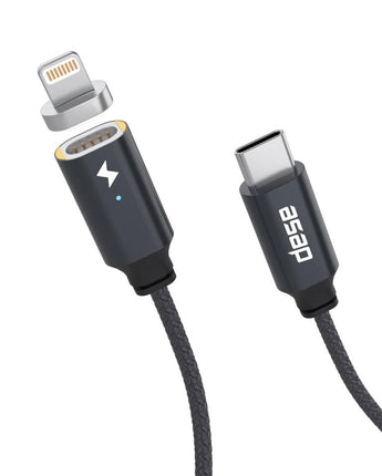 Chargeasap USB-C Cable Set Magnetic 18W Charging Cable: UNO Apple Lightning Black