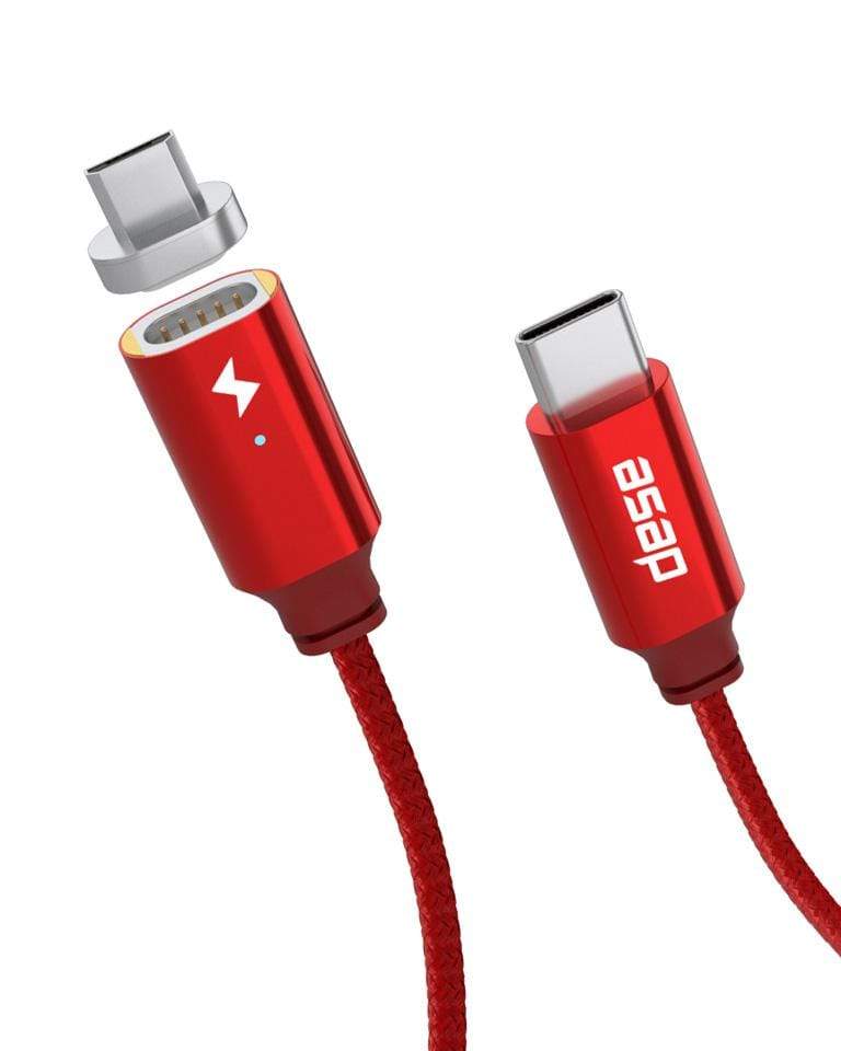 Chargeasap USB-C Cable Set Magnetic 18W Charging Cable: UNO Micro USB Red