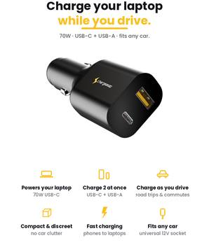 PowerBoost 70W USB-C PD Car Charger
