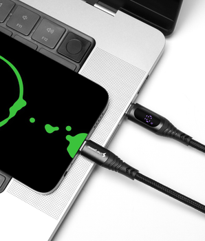 USB-C to USB-C 140W Cable with Amp Reader