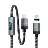 Connect Pro Magnetic Cable Set — gunmetal braided cable with USB-C tip — Chargeasap