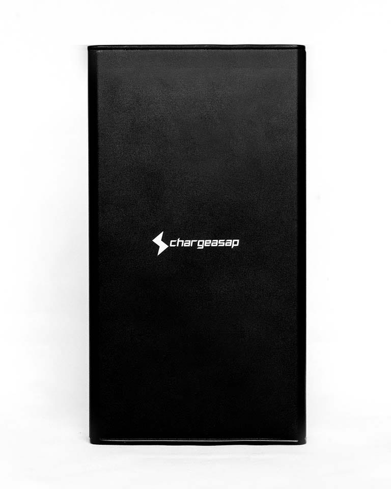 Back facing Image of Graphene Powerbank, Flash Pro, with 25000mAh large battery capacity, OLED display, USB-C 100W fast charging, wireless charger up to 15W, and Perfect for Android mobile and laptop users 