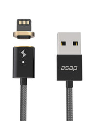 Thumbnail for Chargeasap X-Connect. Universal fast charging magnetic USB A cable that's compatible with all phones including Apple (Lightning) and Android (micro USB & USB C). Apple lightning Black 