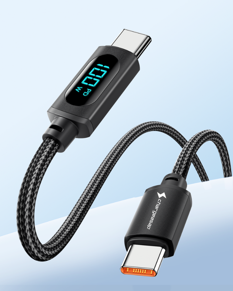 USB-C to USB-C 100W Cable with Amp Reader