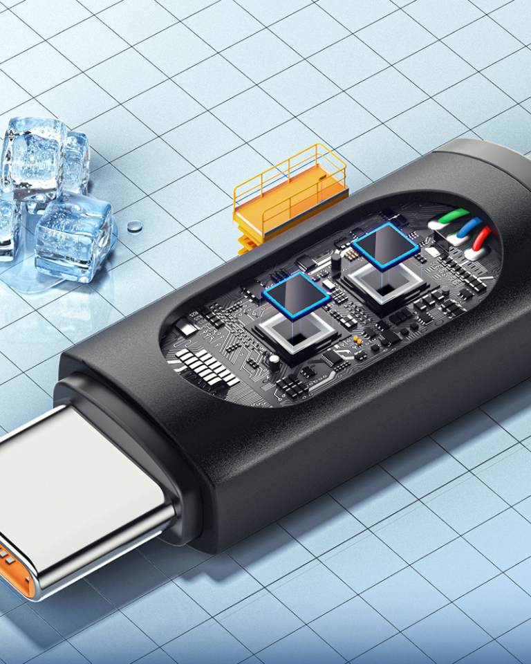 USB-C to USB-C 100W Cable with Amp Reader