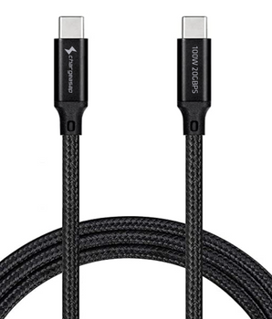 USB-C to USB-C 100W 20Gbps Cable With 4K Video Output in colour black