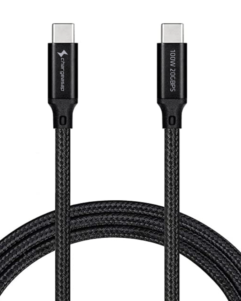 USB-C to USB-C 100W 20Gbps Cable With 4K Video Output in colour black