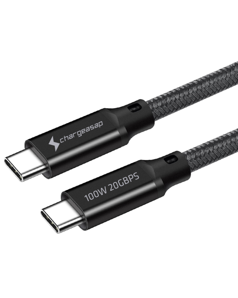 USB-C to USB-C 100W 20Gbps Cable With 4K Video Output in colour black