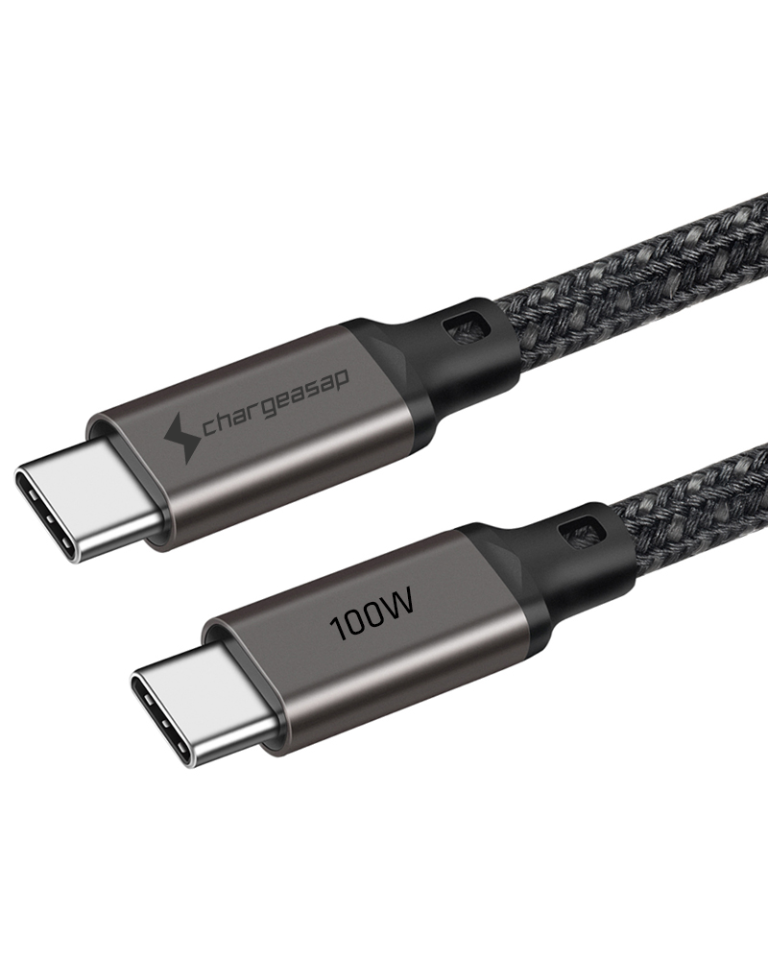 USB-C to USB-C 100W 480mbps Cable in the colour gunmetal 